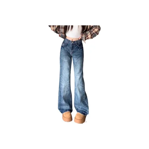 NHZN Джинсы Женские Винтаж Синий