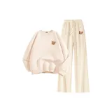 Молоко Белый (Удивленный Медведь Логотип на груди) + Молоко Белый (Удивленный Медведь Логотип на штанах)