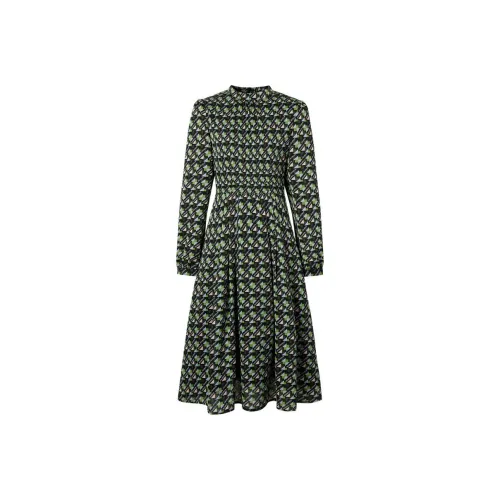 JZ. ANNAKRO Длинное платье с длинными рукавами женское цветочный черный