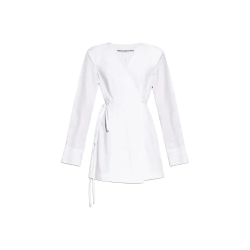 Alexander Wang Длинное платье с длинными рукавами женское белое