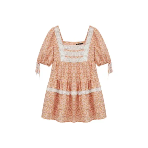 Maje Короткий рукав Платье Женское Розовое