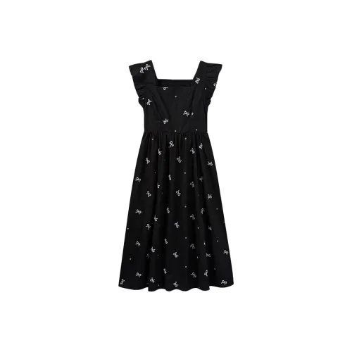 AURORA MUSE Короткий рукав Платье Женское Черное
