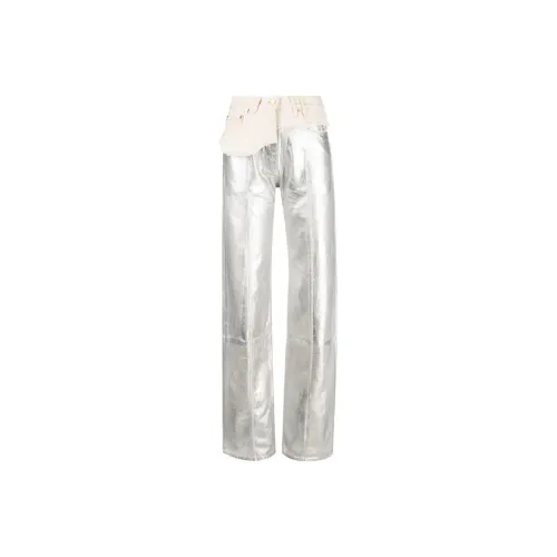 Jacquemus Женские Джинсы Серебряного Цвета