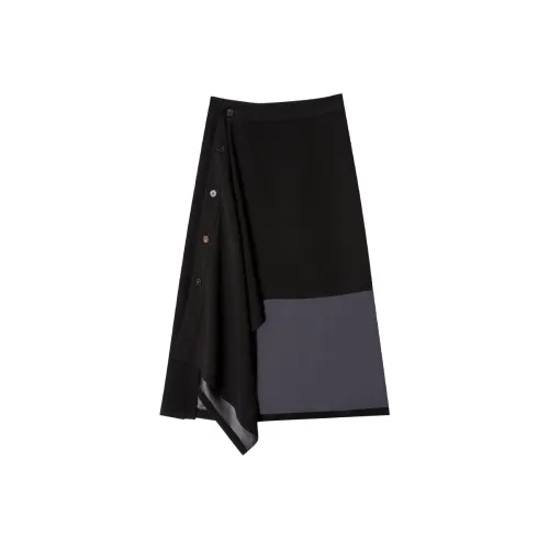 C+IMPRESS Обсидиановый черный Женские Повседневные длинные юбки