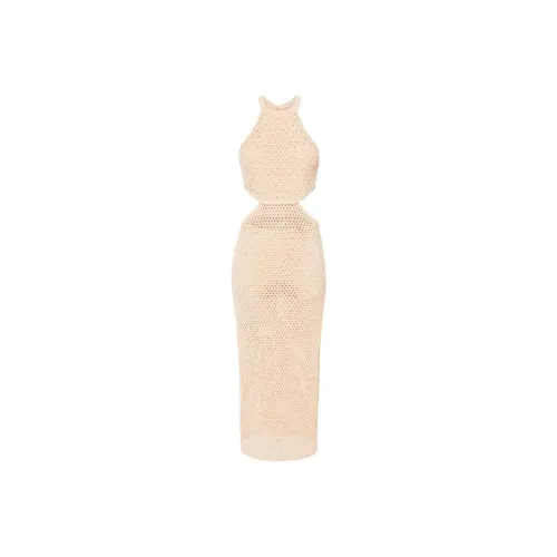 TWINSET Milano SS24 Sleeveless Dress Women's Light Beige