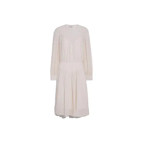 COACH Длинное платье с длинными рукавами женское розовое