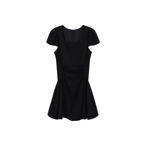 Garbege Black Женские Короткие Платья с Рукавами