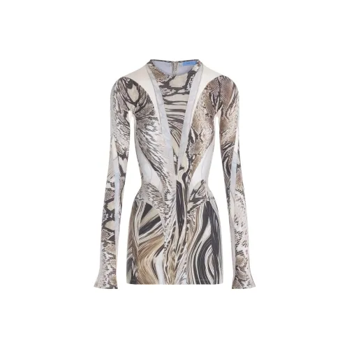 Mugler Многоцветные Женские Длинные Платья с Рукавами