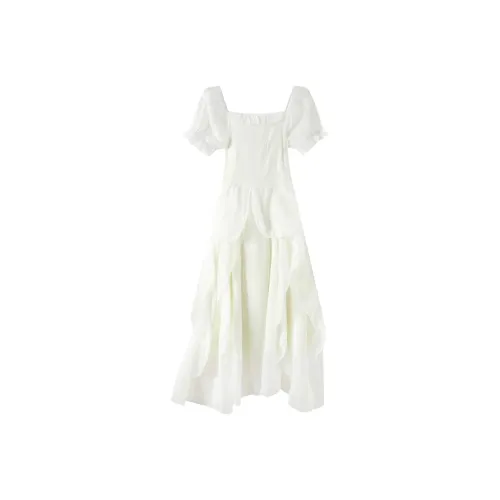 SCCREBEL OFFICIAL Короткий рукав Платье Женское Белое