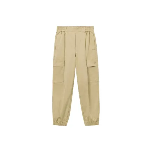 LACOSTE Карго Брюки Женские Молочно-Кофейного Цвета