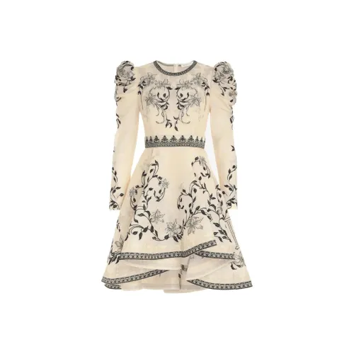 Zimmermann Бежевые Женские Длинные Платья с Рукавами