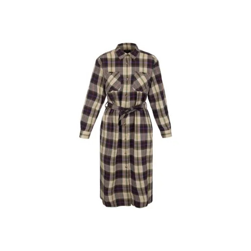 A.P.C Длинное платье с длинными рукавами женское коричневое