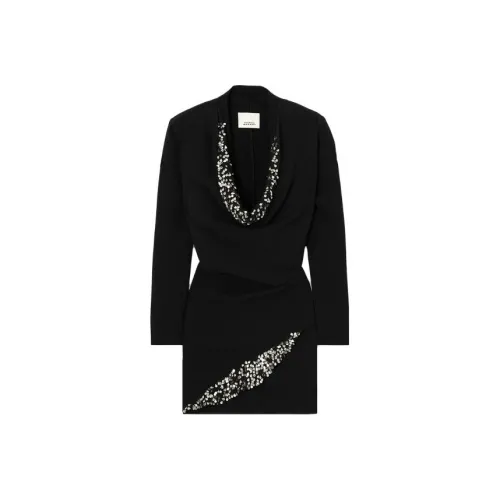 ISABEL MARANT Черное Женское Длинное Платье с Рукавами