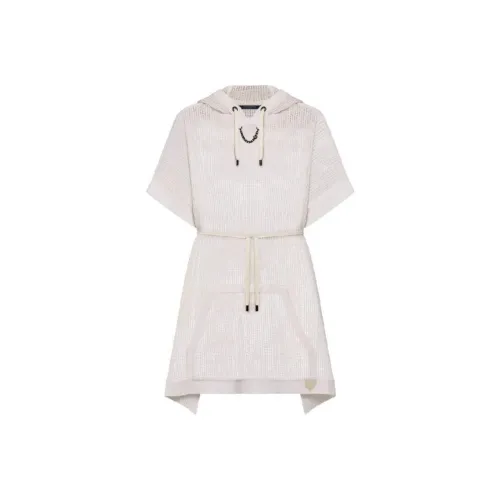 LOUIS VUITTON SS24 Короткое платье с короткими рукавами женское бежевый