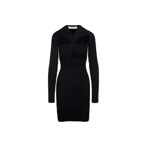 PHILOSOPHY DI LORENZO SERAFINI Черное Женское Длинное Платье с Рукавами