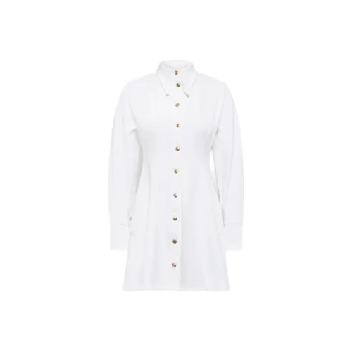 SCANLAN THEODORE Деним COCOON Рукав Мини Платье Длинное Sleeved Платье Женское Белое Белый