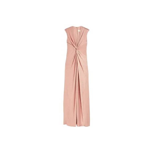 MaxMara Envers Satin Драпированный Платье Без рукавов Женское Розовое
