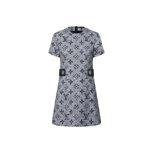 LOUIS VUITTON FW24 Короткое платье с короткими рукавами женское многоцветное