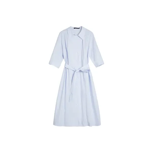 ELLE Короткий рукав Платье Женское Синее