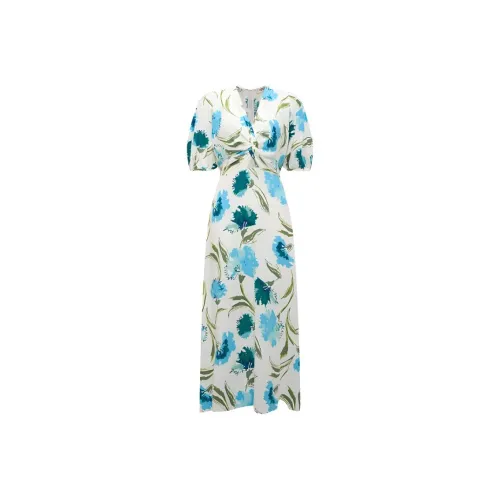 Diane von Furstenberg Многоцветные Женские Короткие Платья с Короткими Рукавами