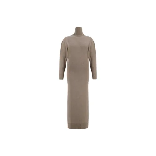 AMIPARIS Длинное платье с длинными рукавами женское коричневое