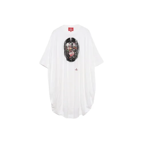 Vivienne Westwood Белое Женское Короткое Платье с Рукавами