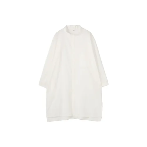 Yohji Yamamoto Белые Женские Длинные Платья с Длинными Рукавами