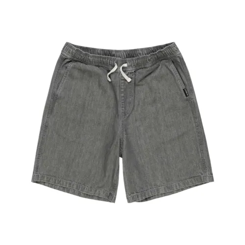 Quiksilver Средне-серые промытые мужские джинсовые шорты