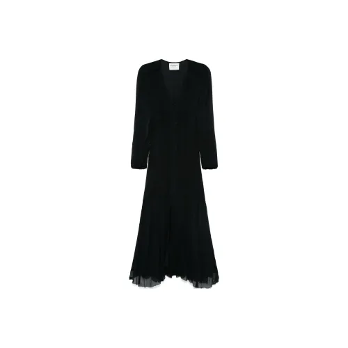 ISABEL MARANT ETOILE FW24 Длинное платье с длинными рукавами женское черное