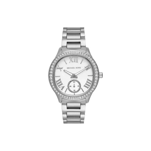 MICHAEL KORS Женские часы Кварцевый механизм Ремешок из нержавеющей стали 38 мм Белый циферблат