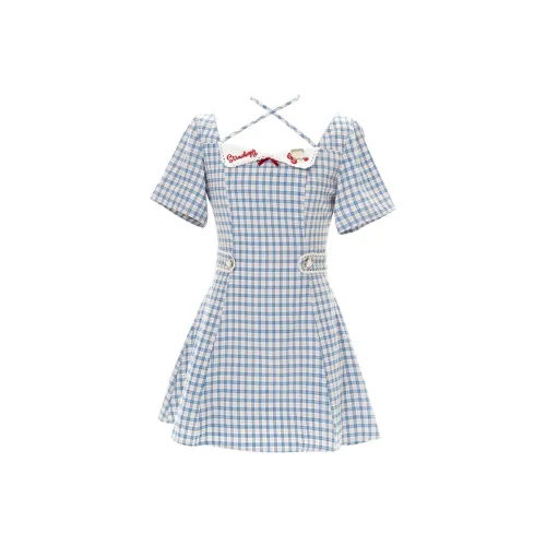 LALAJK Короткое платье с короткими рукавами женское