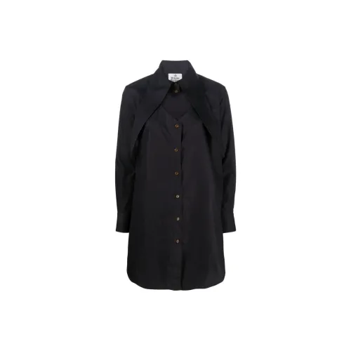 Vivienne Westwood Black Женские Длинные Рукава Платья