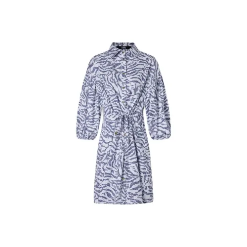 KARL LAGERFELD Короткий рукав платье женский белый синий