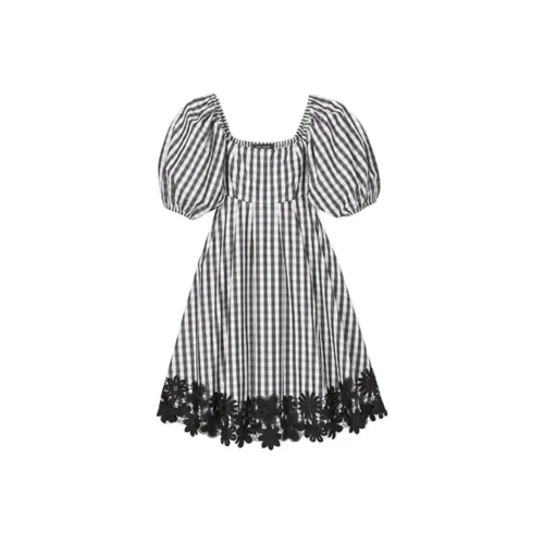 Kate Spade SS24 Короткое платье с короткими рукавами женское черное