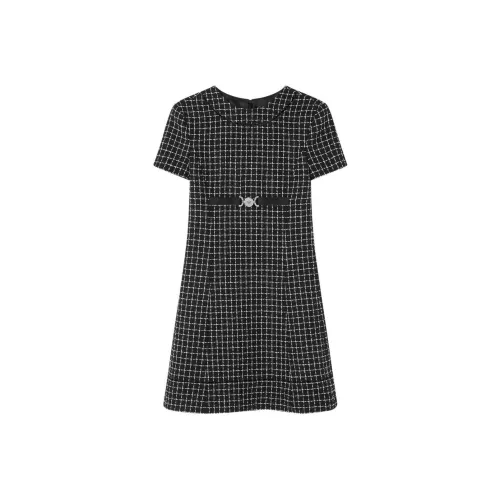 VERSACE Короткое платье с короткими рукавами женское черное