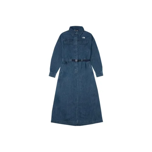 THE NORTH FACE Длинное платье с длинными рукавами женское синее