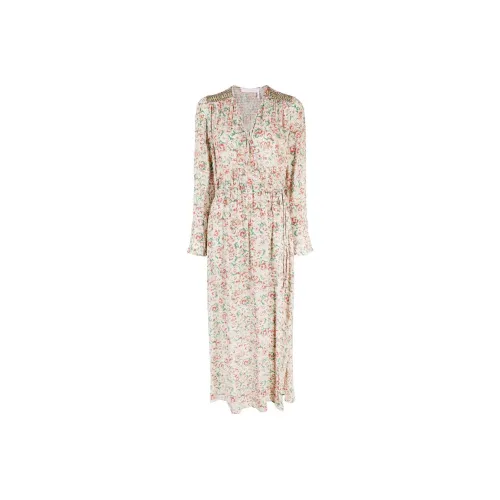 See By Chloe Длинное платье с длинными рукавами женское многоцветное