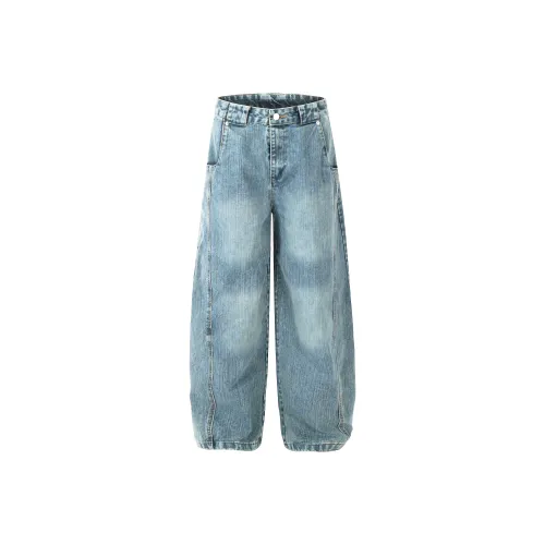 WAYHWEI Осенние Джинсы Свободного кроя Унисекс Однотонные