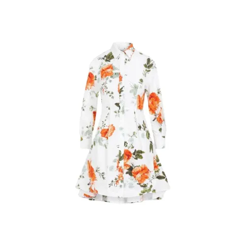 Erdem Длинное платье с длинными рукавами женское белое