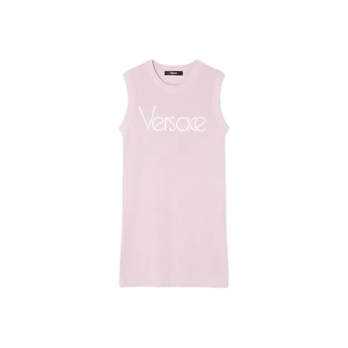 VERSACE SS24 Без рукавов Платье Женское Светло-розовый Красный