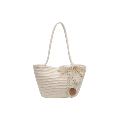 WXRX Chunky Пряжа Ткани вязаные Сумка на плечо Женские Экрю Цветочный Хаки Цветочный Экрю Медвежонок Хаки Медвежонок