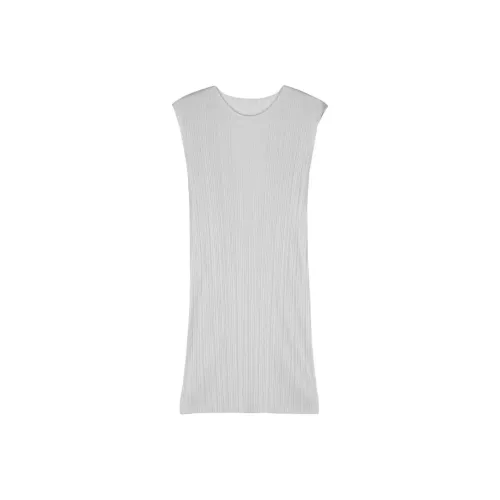 PLEATS PLEASE ISSEY MIYAKE Без рукавов Платье Женское Светло-Серое