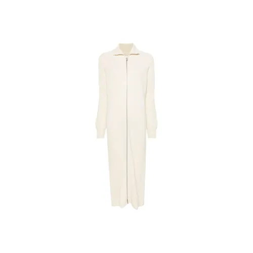 JIL SANDER SS24 Длинное платье с длинными рукавами женское цвет яичная скорлупа бежевый