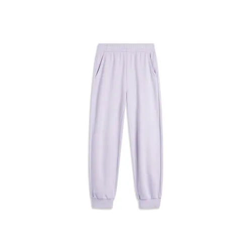 LINING Sports Life Collection Вязаные тренировочные брюки женские цвет морской соли фиолетовый