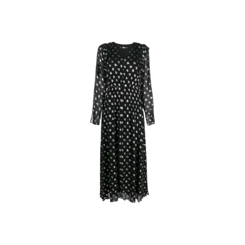 KARL LAGERFELD / Karl Lagerfeld Jeans Черное Женское Длинное Платье с Рукавами