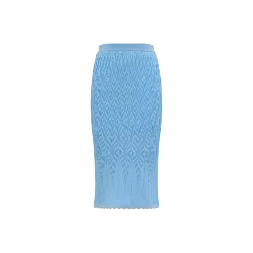 DVF Diane Von Furstenberg SS24 KNIT Длинная Юбка Женская Синяя