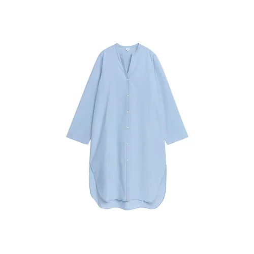 ARKET FW23 Длинное платье с длинными рукавами женское синее