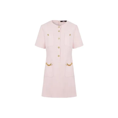 KARL LAGERFELD Короткий рукав Платье Женское Розовое