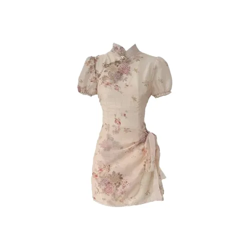 SCCREBEL OFFICIAL Короткий рукав Платье Женское Многоцветное