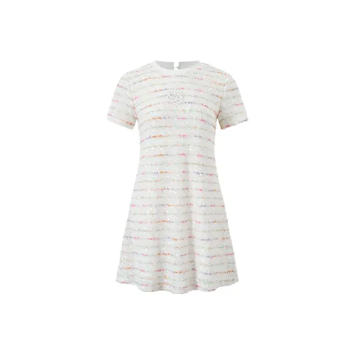 Fish Rabbits Короткий рукав Платье Женское Радужное